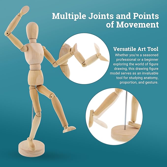 Articulated Wooden Mannequin Figure for Artists