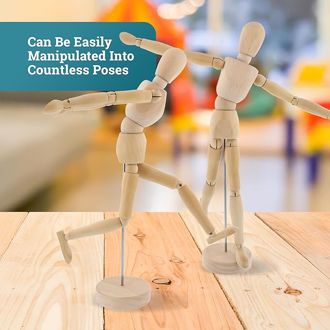 8 Inch Articulated Wooden Mannequin Figure for Artists