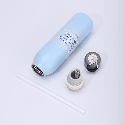 Insulated Water Bottle with Straw Lid 710ML Leak Proof Stainless Steel Bottle