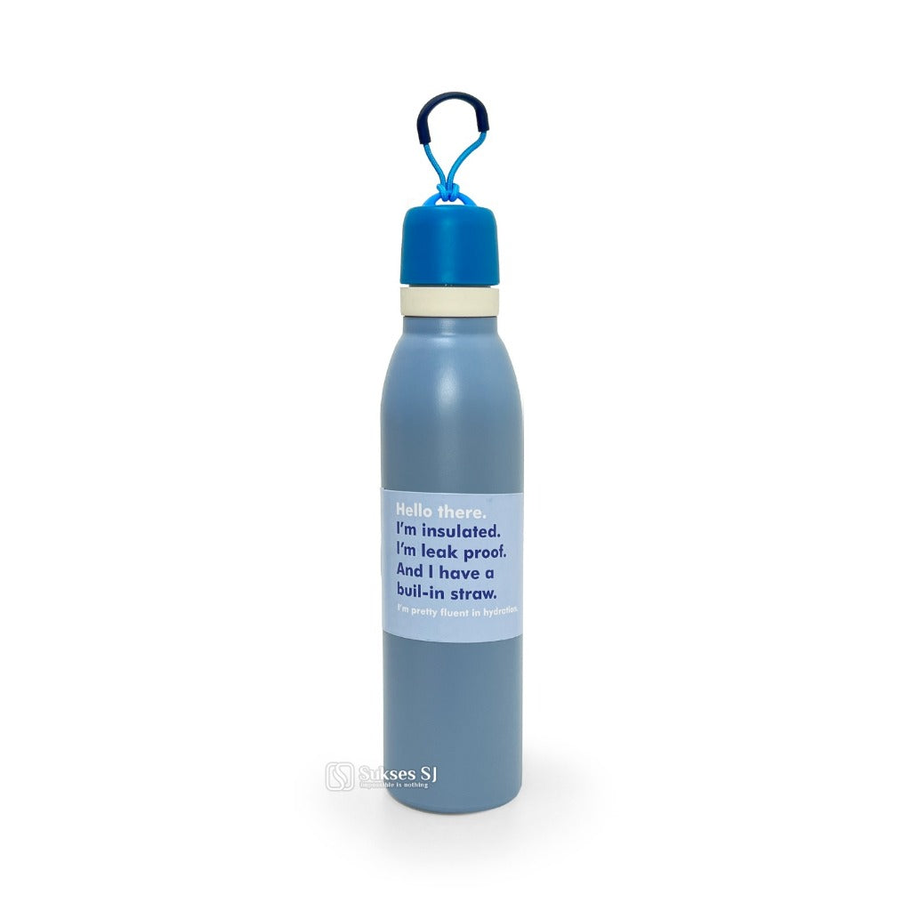 Insulated Water Bottle with Straw Lid 710ML Leak Proof Stainless Steel Bottle