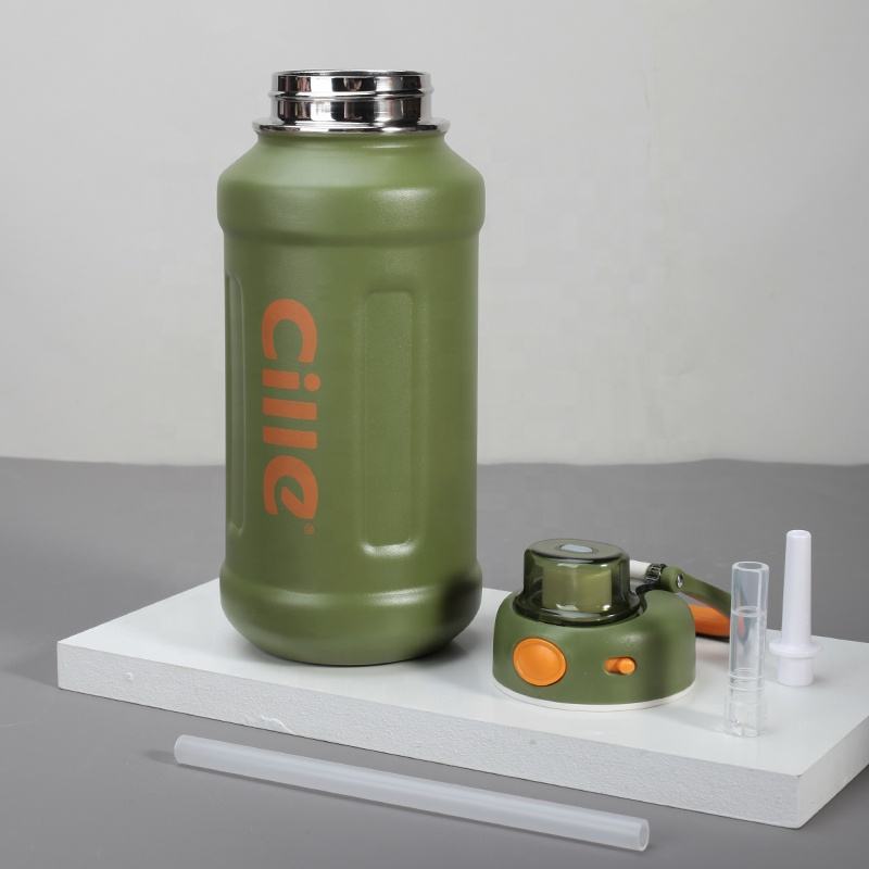 Cille 950ml Insulated Water Bottle Stainless Steel Thermos Hot & Cold Leakproof
