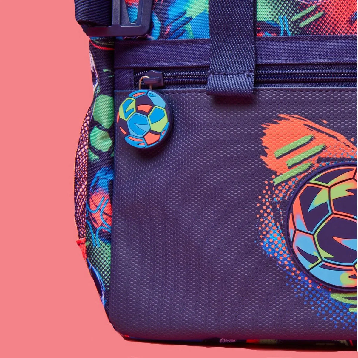 Smiggle Foldover Big Football Backpack Blue